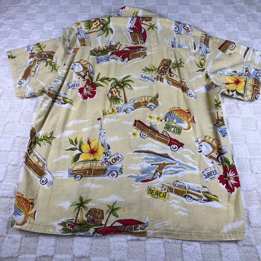 Kalaheo Hawaiian Shirt Mens L Aloha Surfboard Tiki Woodie Car‎ Vacation